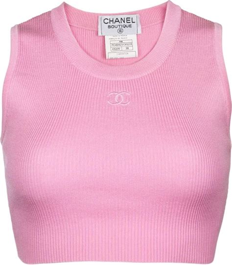 pink chanel top|chanel strappy tops.